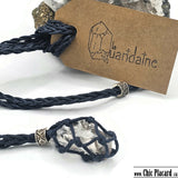 Quartz brut - Pendentif tressé & ajustable par La Quaridaine