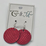 Rouge - Boucles d'oreilles par Cuir & Mer