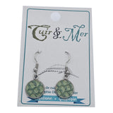 Vert oursin - petites boucles d'oreilles par Cuir & Mer