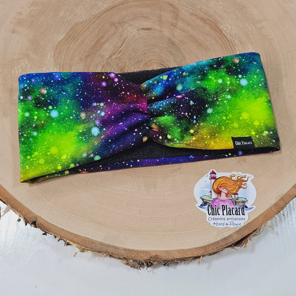 Galaxie colorée - Bandeau doublé à noeud décoratif