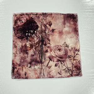 Fleurs rose antique - Serviette de table en microfibre