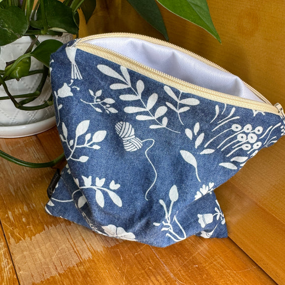 Sac à sandwich - Fleurs sauvages effet jeans par Créations JL