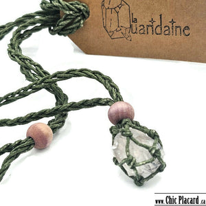 Quartz brut - Pendentif tressé & ajustable par La Quaridaine