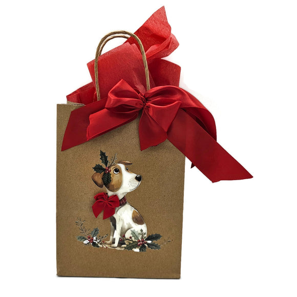 Petit chien fête Noël - Sac à cadeau