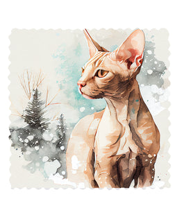 Sphynx en hiver - Lingette hyperdouce en microfibre