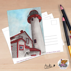 Phare de Matane - Carte postale 4x6'' dessinée par Aude