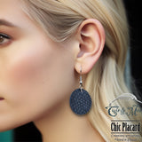 Bleu marin profond - Boucles d'oreilles par Cuir & Mer