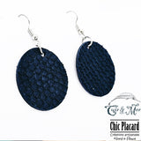 Bleu marin profond - Boucles d'oreilles par Cuir & Mer