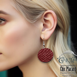 Rouge - Boucles d'oreilles par Cuir & Mer