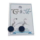 Bleu marin - petites boucles d'oreilles par Cuir & Mer