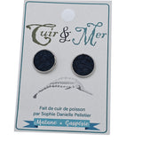 Noir - clous d'oreilles par Cuir & Mer