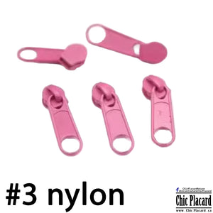 Rose bonbon - Curseur pour zip nylon #3