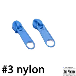 Bleu clair - Curseur pour zip nylon #3