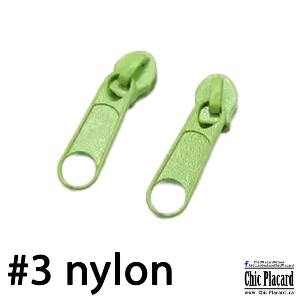 Vert clair - Curseur pour zip nylon #3