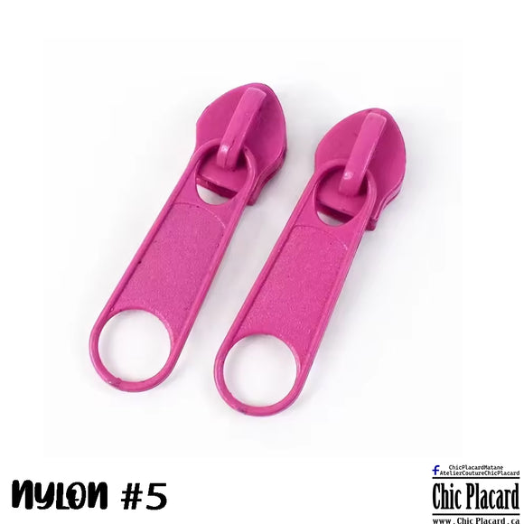 Rose fushia - Curseur Nylon #5 (à l'unité)