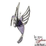 Colibri violet 3D - Les vitraux de Sylvie