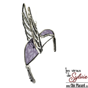 Colibri violet 3D - Les vitraux de Sylvie