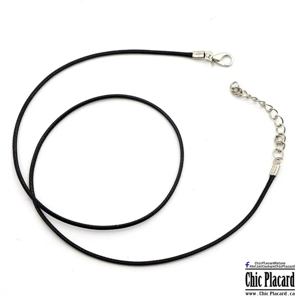 Collier en cuir noir (à l'unité)