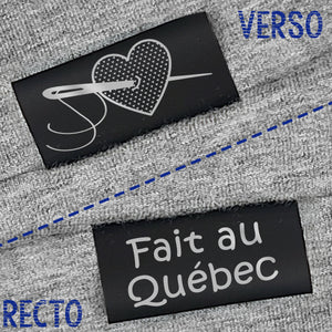 Fait au Québec - Taffeta noir & encre argent