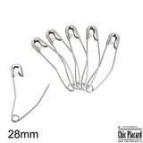 Curved safety pins 28mm (individually)