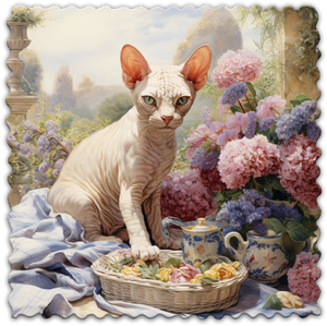 Sphynx en pique-nique - Lingette hyperdouce en microfibre