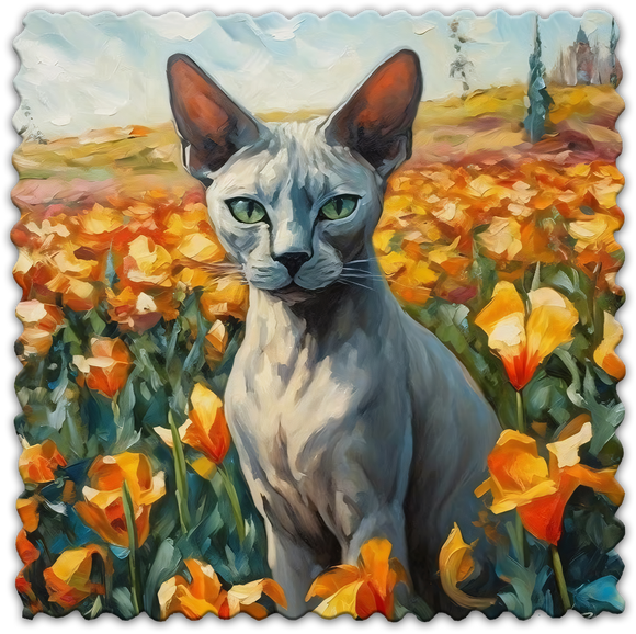 Sphynx champ fleuri - Lingette hyperdouce en microfibre
