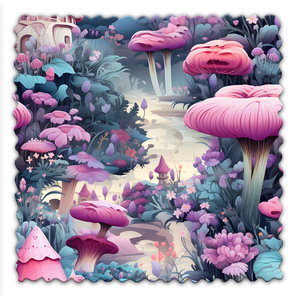 Jardin féérique champignons #2 - Lingette hyperdouce en microfibre