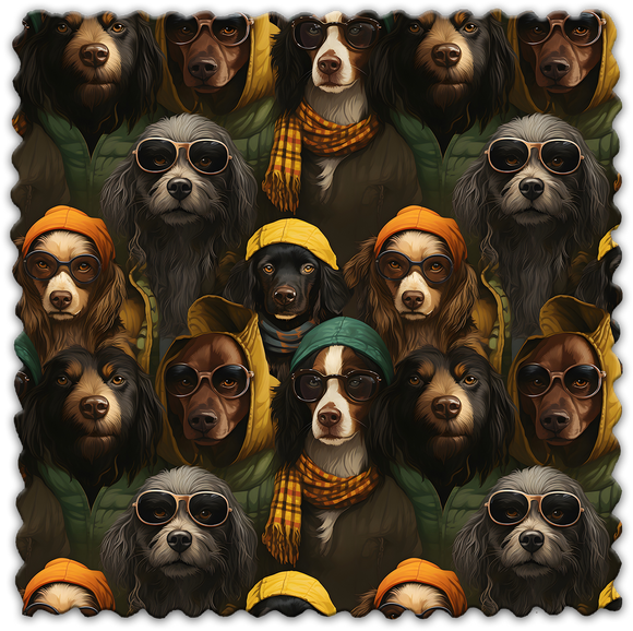 Chiens hip hop #1 - Lingette hyperdouce en microfibre