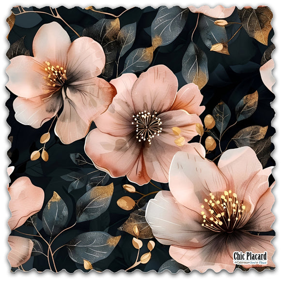 Fleurs rose dorées - Lingette hyperdouce en microfibre