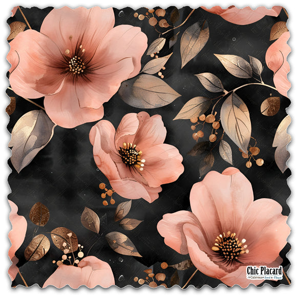 Fleurs rose dorées - Lingette hyperdouce en microfibre
