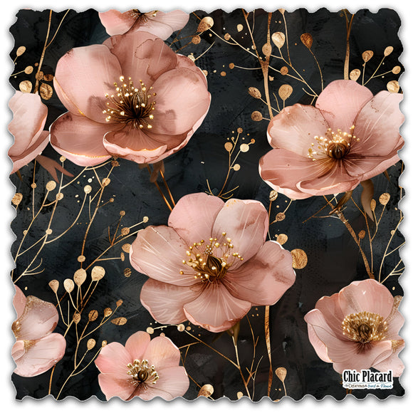 Fleurs rose dorées - Lingette hyperdouce en microfibre