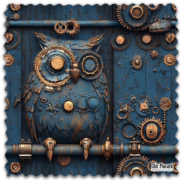 Steampunk chouettes - Lingette hyperdouce en microfibre