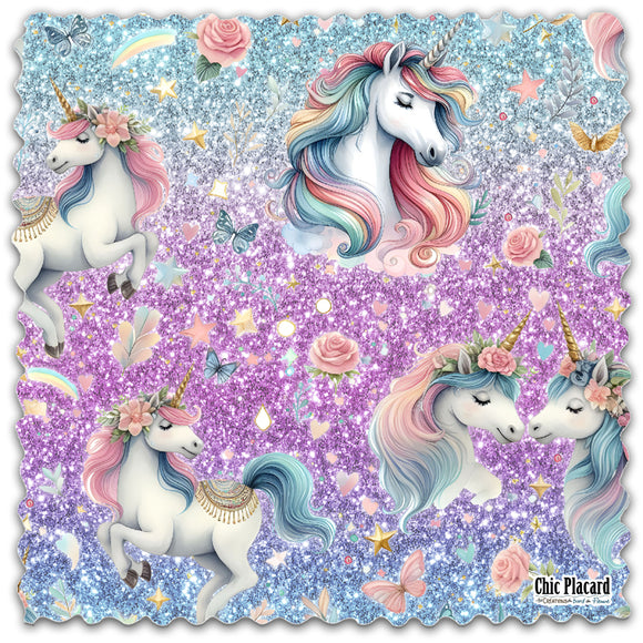 Licorne brillantes - Lingette hyperdouce en microfibre