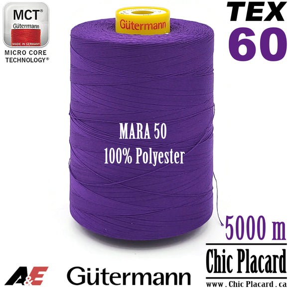 GUTERMANN MARA 50 TEX60 Fil de polyester résistant - Violet