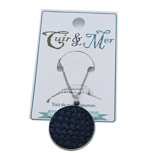 Bleu marin - Pendentif par Cuir & Mer