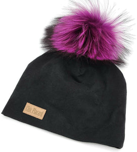 Tuque doublée - unie noire -19po