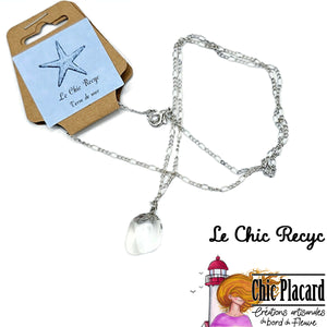 Translucide - Pendentif en verre de mer - Le Chic Recyc