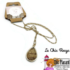 Pendentif en bois coti - Le Chic Recyc