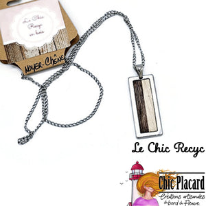 Triangle - Pendentif en bois Noyer & chêne - Le Chic Recyc