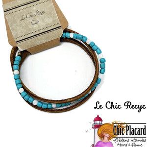 Cuir & pierres - Bracelet - Le Chic Recyc