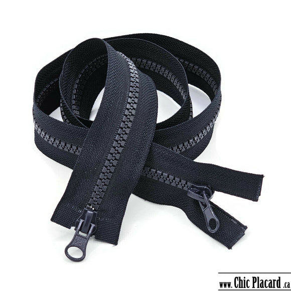 Zipper séparable 2 sens - Plastique #5 - 80cm - 31 pouces - Bleu très foncé