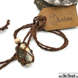 Agate polie - Pendentif tressé & ajustable par La Quaridaine