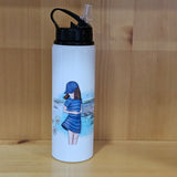 The girl by the river - Aluminum cup with straw