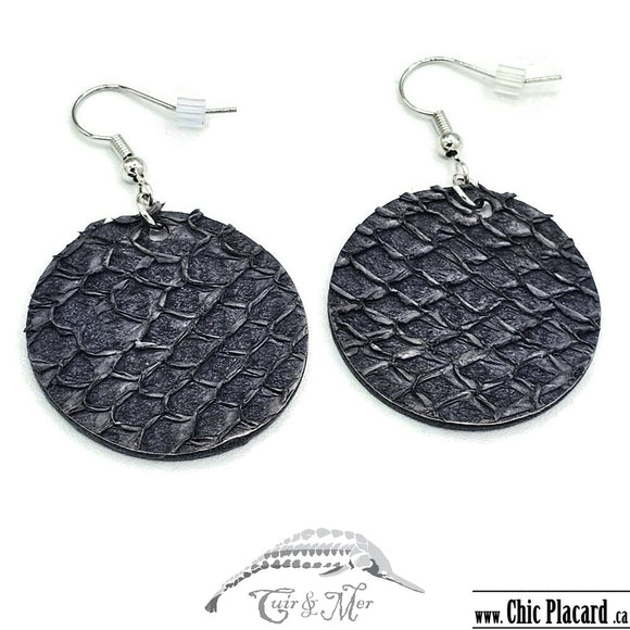 Bleu profond - Boucles d'oreilles par Cuir & Mer