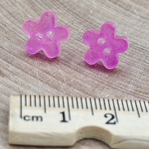 Fleurs rose en bouton - Boucles d'oreilles *brille dans le noir*