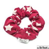 Fuchsia pink stars scrunchie *