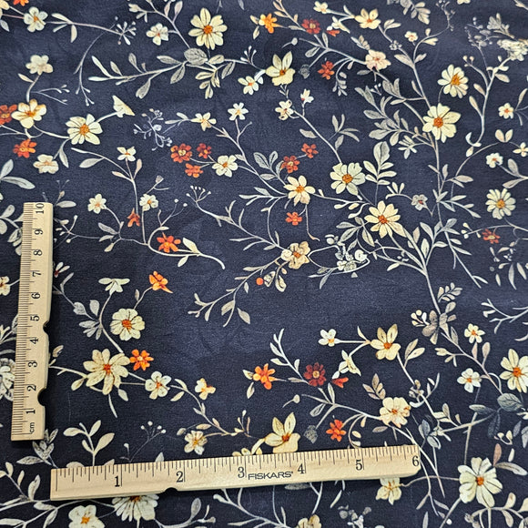 Fleurs modestes - Tricot de coton 230 gsm (au 1/2m)