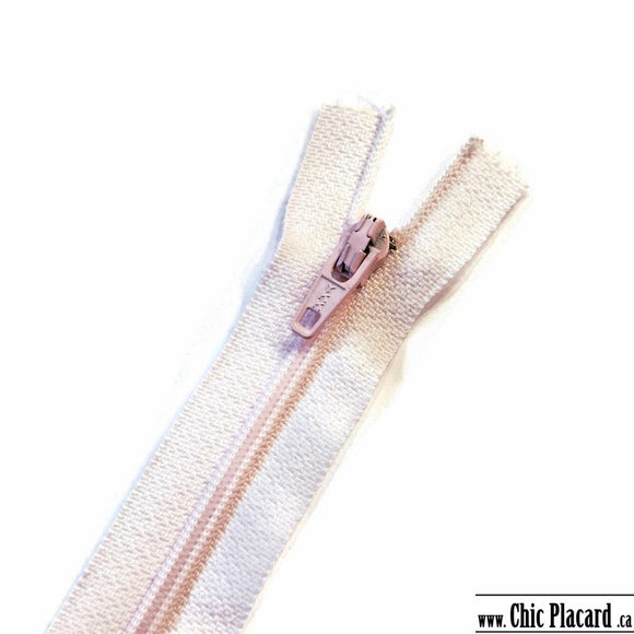 Rose pâle - Zipper à bout fermé YKK #2.5  7''/18cm
