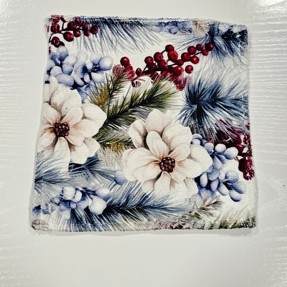 Fleurs d'hiver #1 - Serviette de table en microfibre