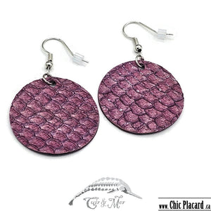 Rose - Boucles d'oreilles par Cuir & Mer